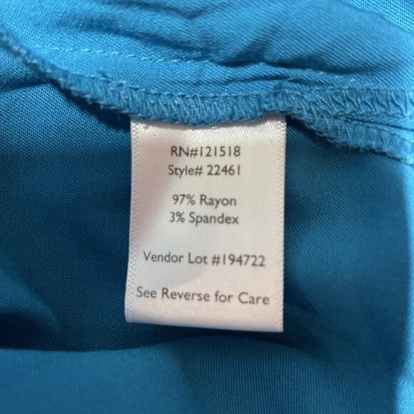 National Since 1952 Women 3X Lightweight Blouse - 1/4 Button - Long SLV Blue NWT - Picture 7 of 8